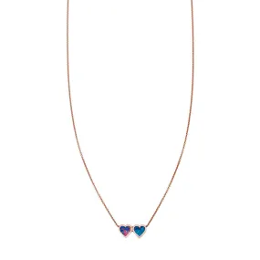 Opal & Chrysocolla Double Heart Necklace