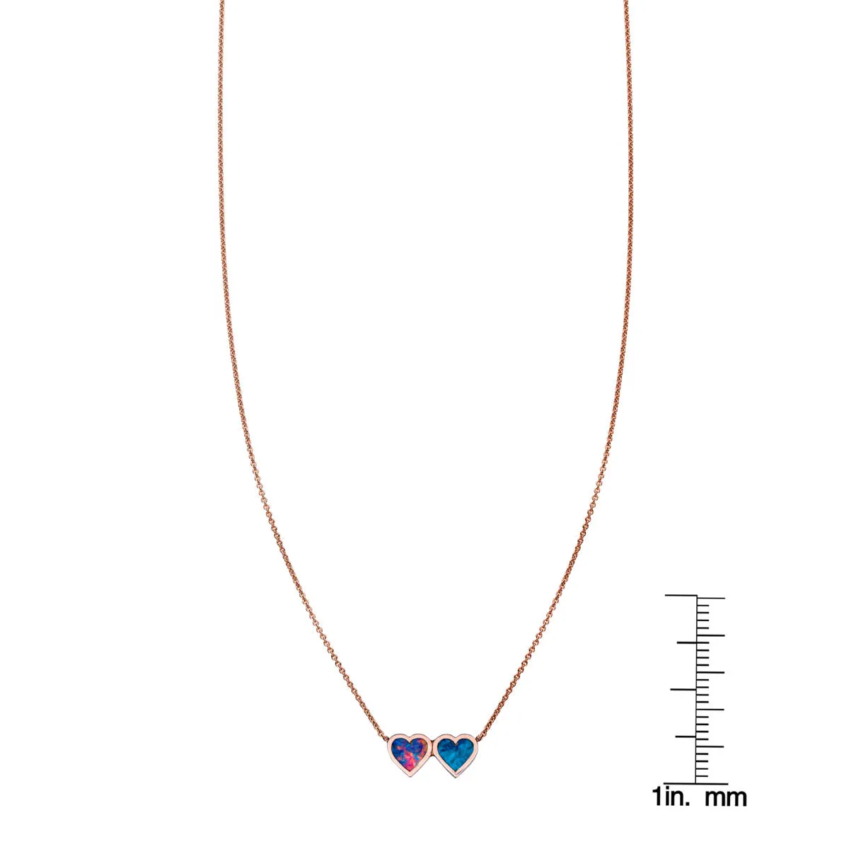 Opal & Chrysocolla Double Heart Necklace