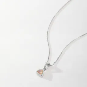 Opal October Birthstone Necklace - Silver