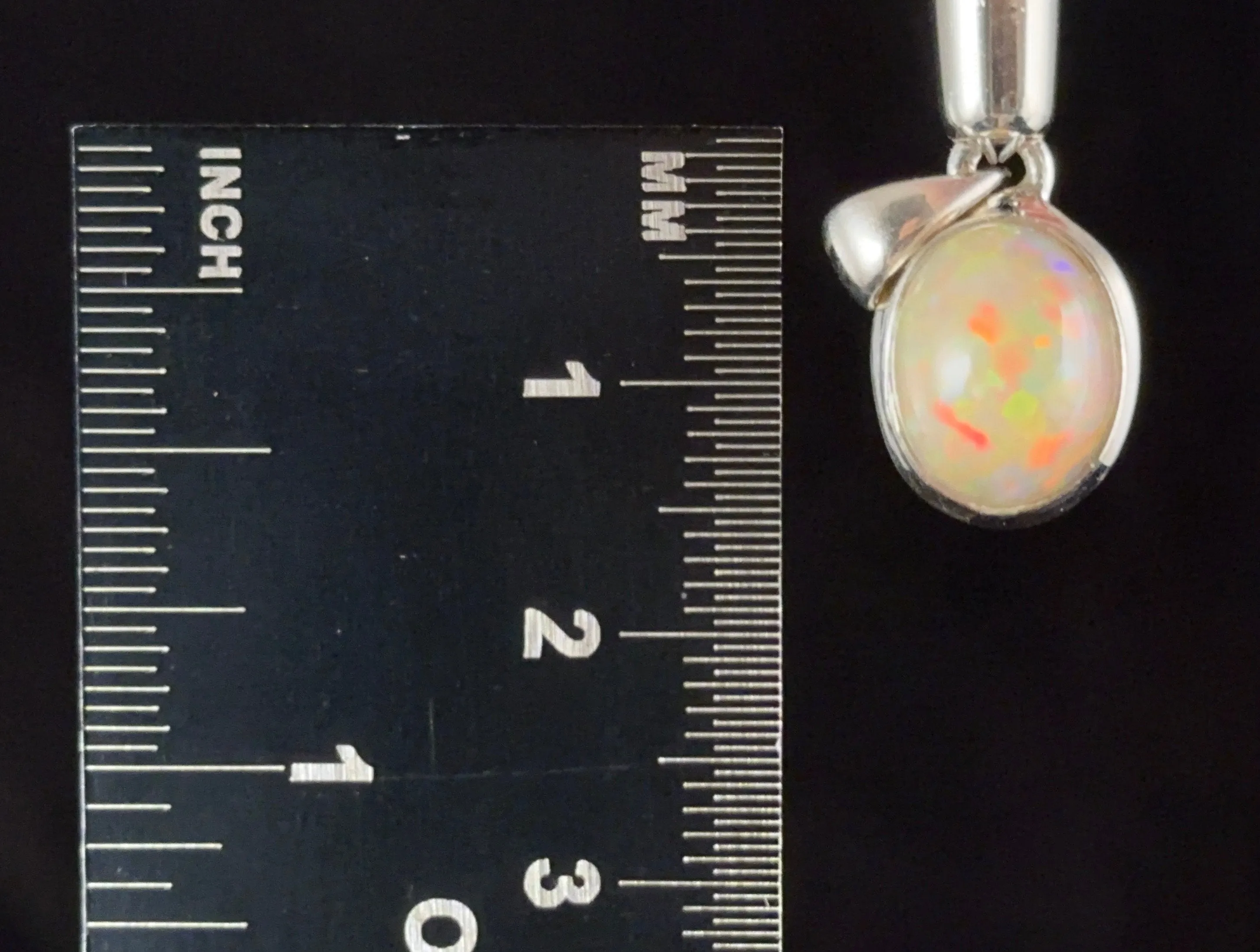 OPAL Pendant - Pinfire, Sterling Silver - Birthstone Jewelry, Opal Cabochon Necklace, Welo Opal, 54376