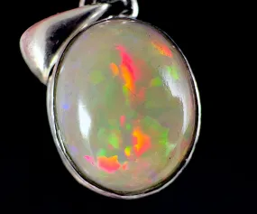 OPAL Pendant - Pinfire, Sterling Silver - Birthstone Jewelry, Opal Cabochon Necklace, Welo Opal, 54376