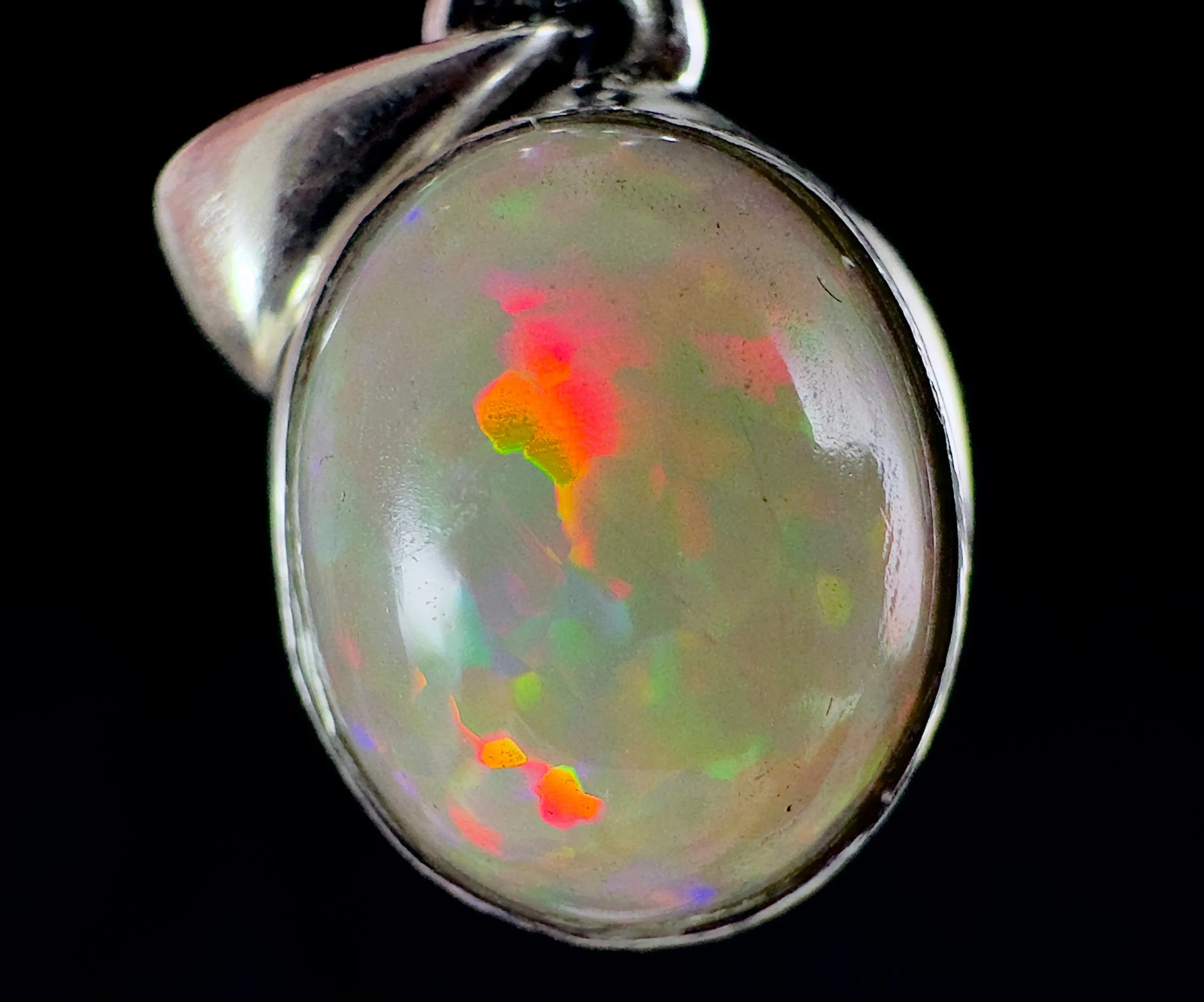 OPAL Pendant - Pinfire, Sterling Silver - Birthstone Jewelry, Opal Cabochon Necklace, Welo Opal, 54376