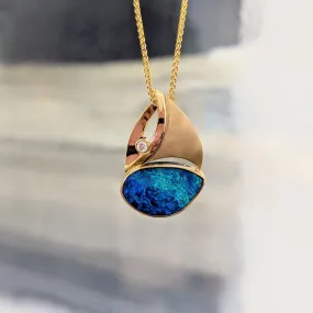 Opal Sailboat Pendant