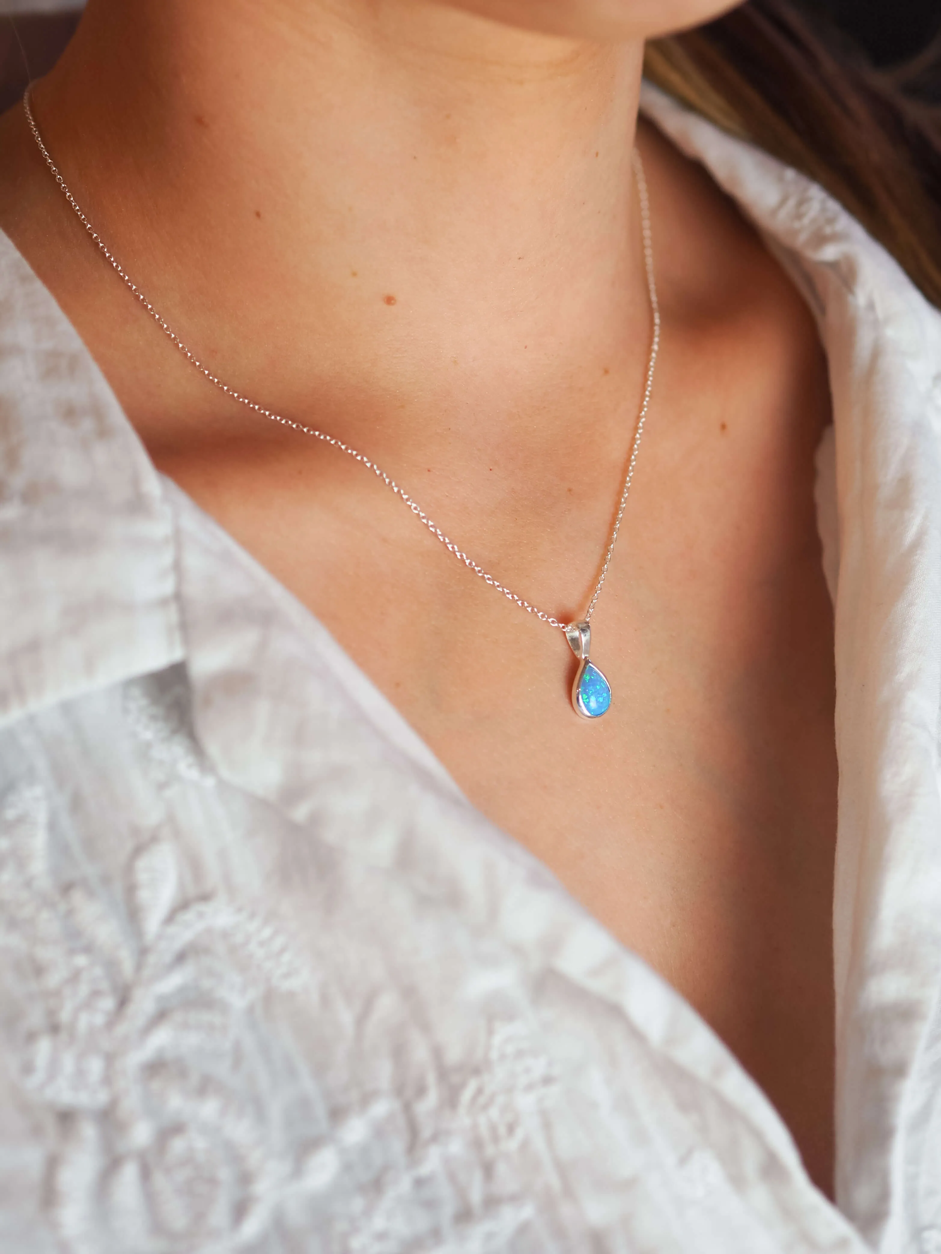 Opal Teardrop Necklace