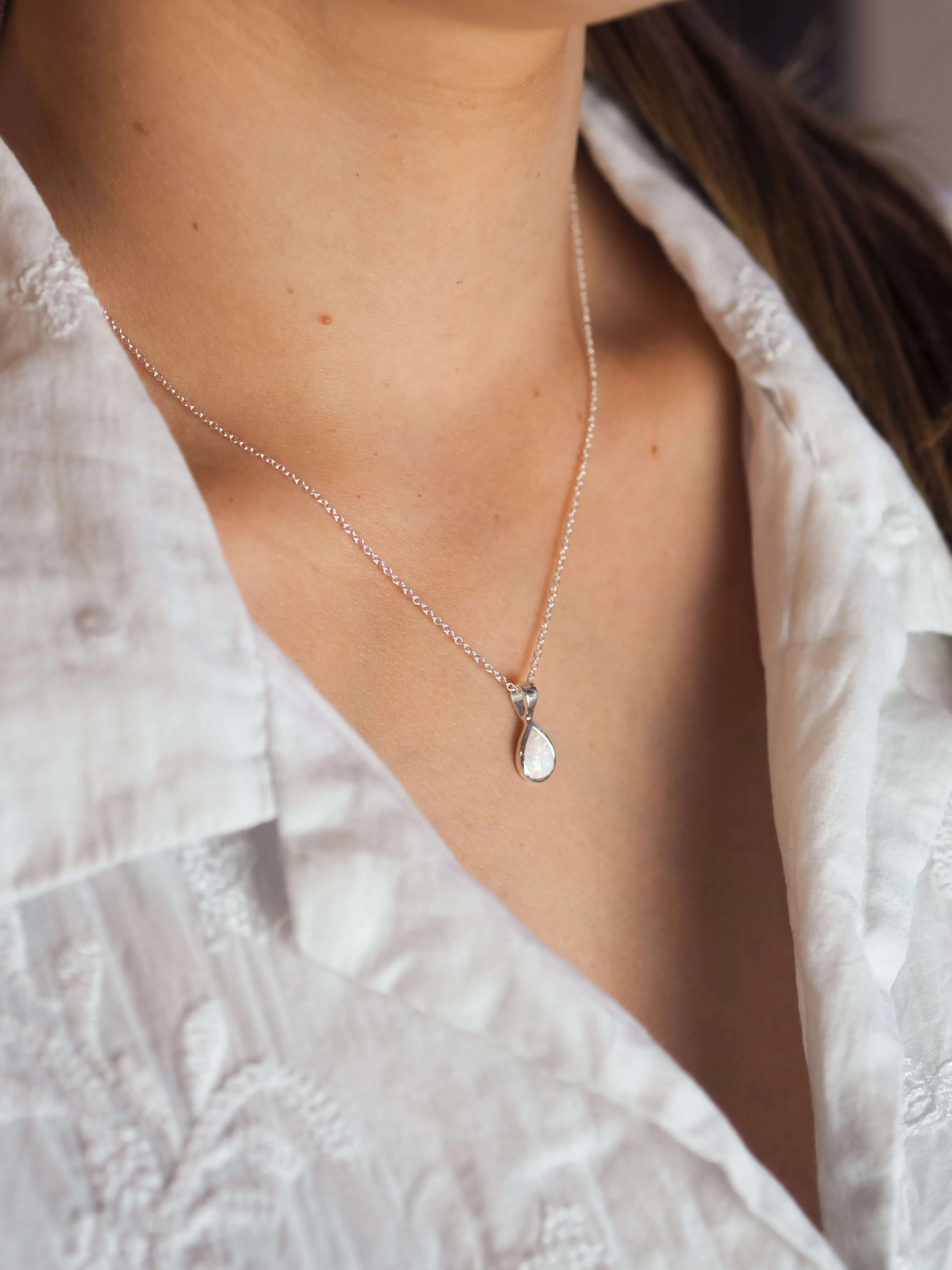 Opal Teardrop Necklace