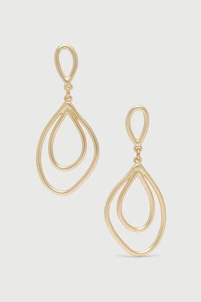 Open Double Oval Abstract Dangle Earrings