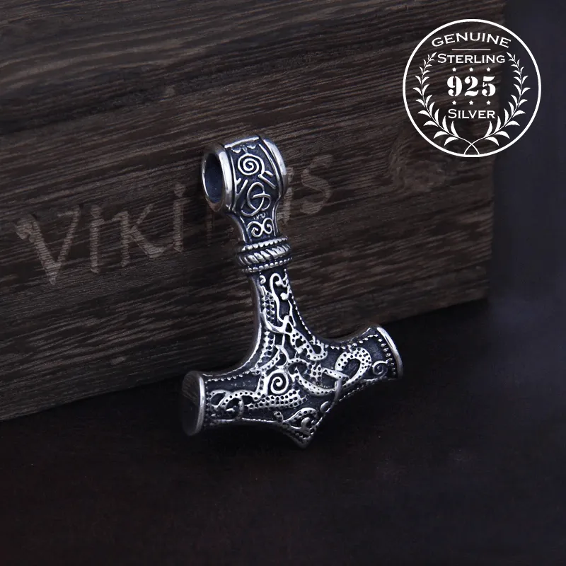 Ornamental Mjölnir Amulet - Sterling Silver