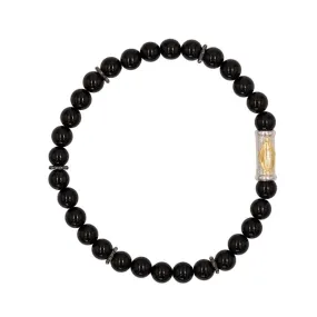 OUR LADY OF GRACE BRACELET - ONYX AND SILVER