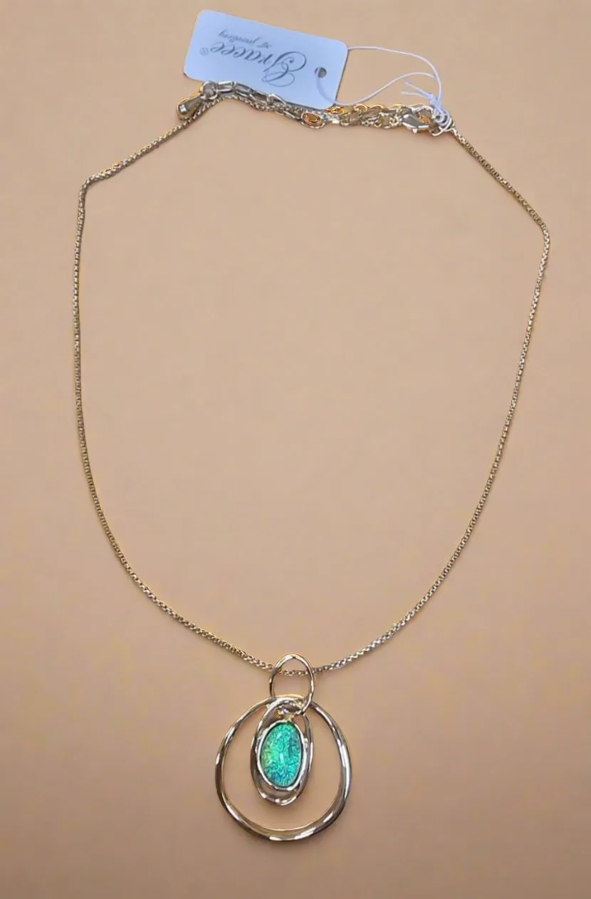 Oval Opal Necklace Gold