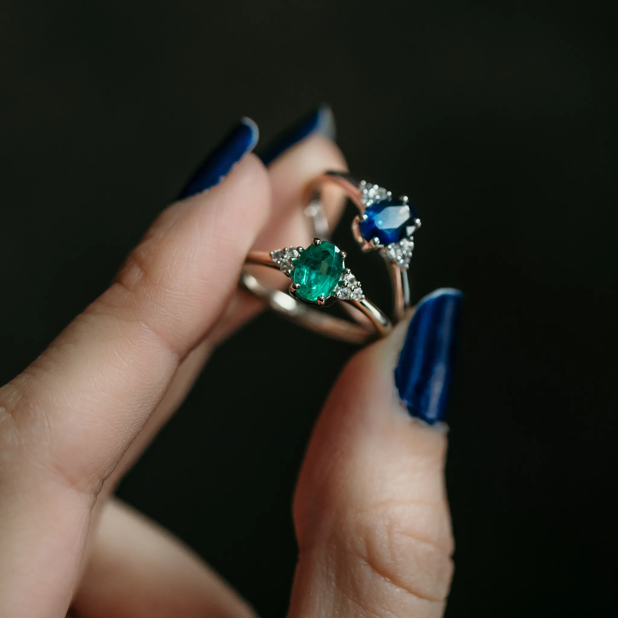 Oval Sapphire Engagement Ring With Side Stones