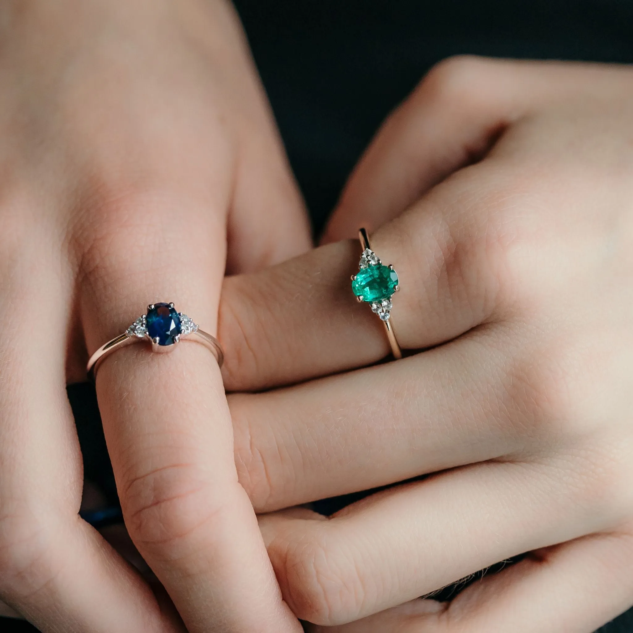 Oval Sapphire Engagement Ring With Side Stones