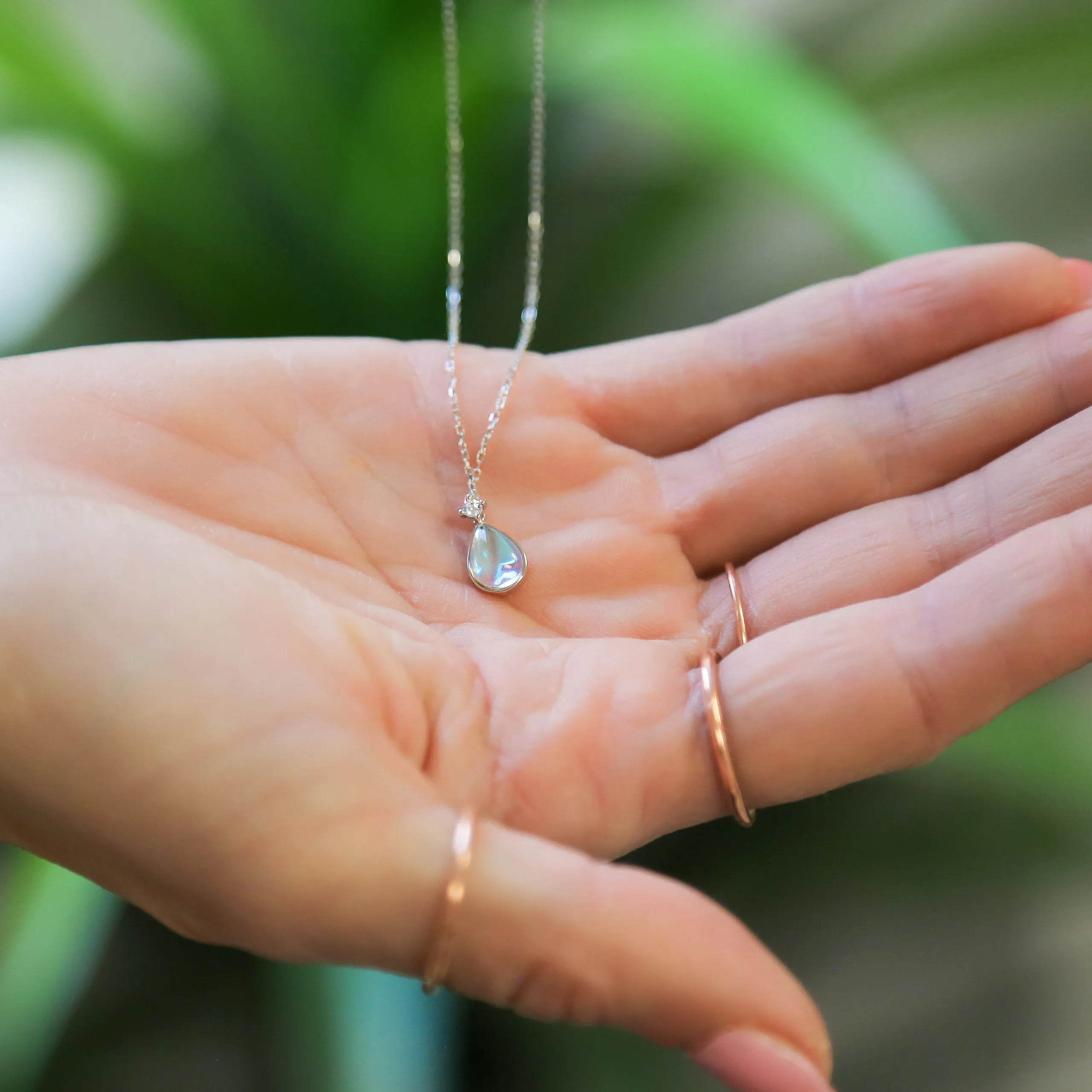 PARIS - Opal, Sterling Silver and CZ Necklace