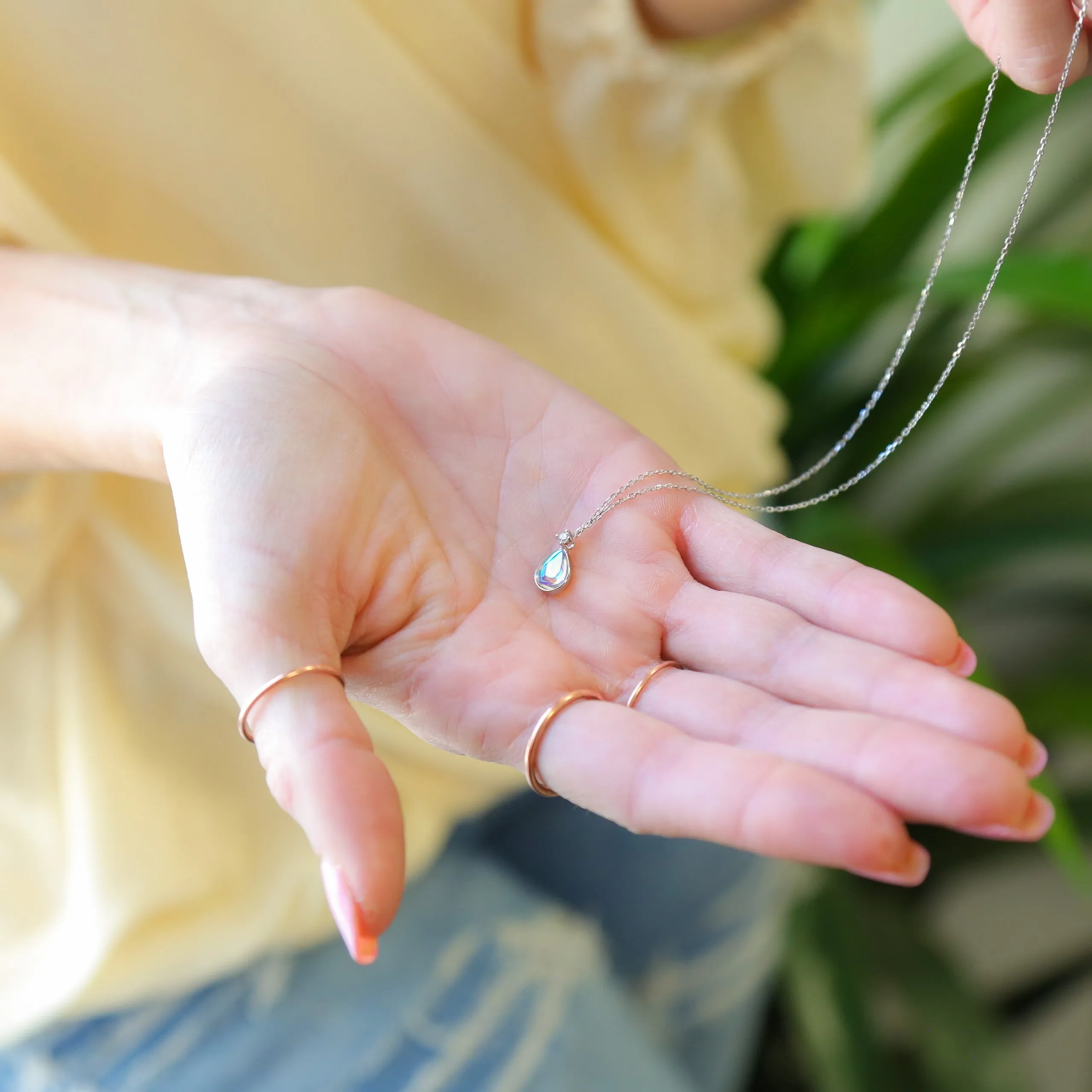 PARIS - Opal, Sterling Silver and CZ Necklace