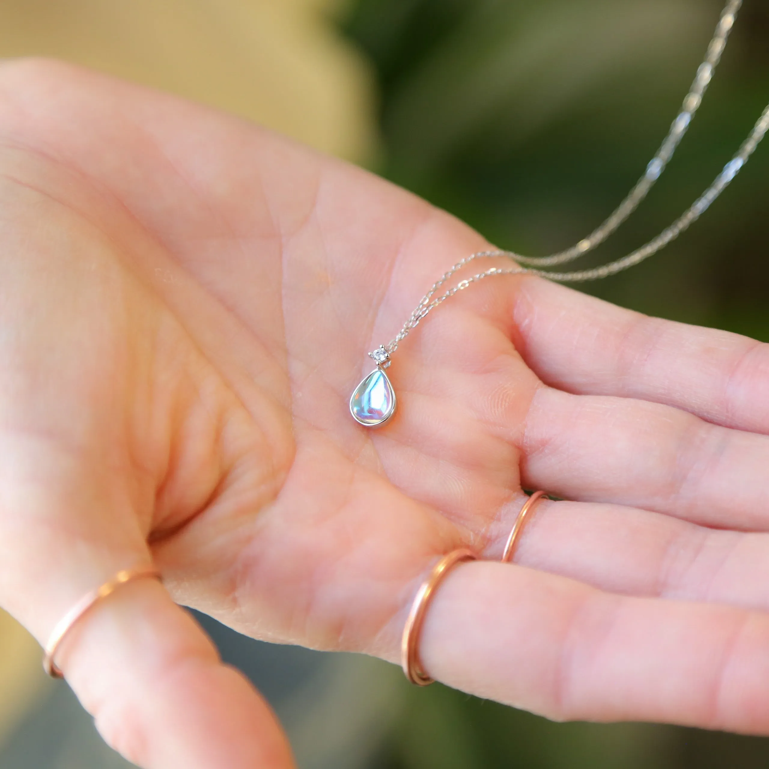 PARIS - Opal, Sterling Silver and CZ Necklace