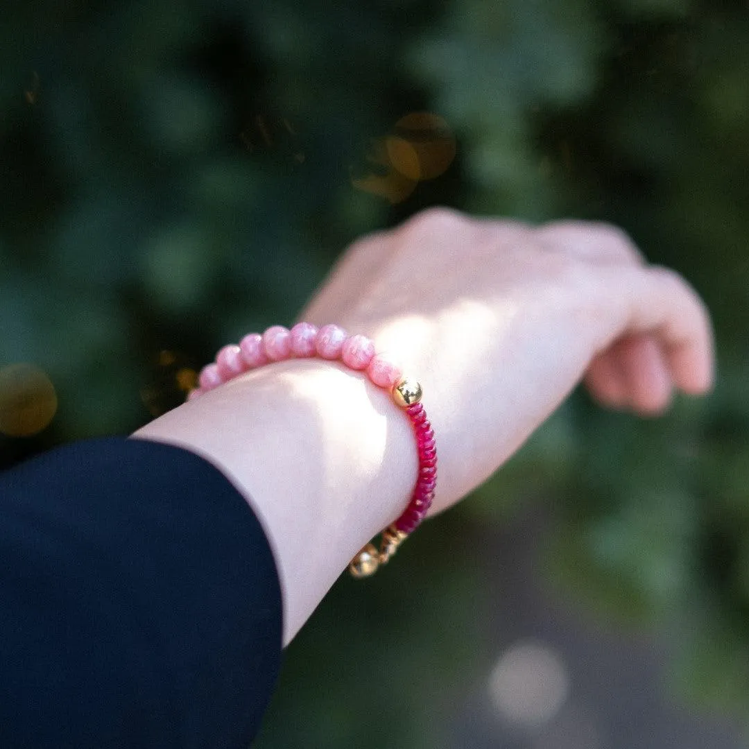 Passion for Love - Rhodochrosite Ruby Bracelet Signature Piece