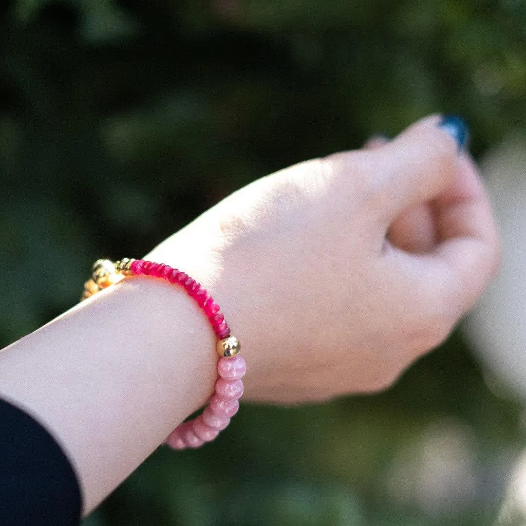 Passion for Love - Rhodochrosite Ruby Bracelet Signature Piece