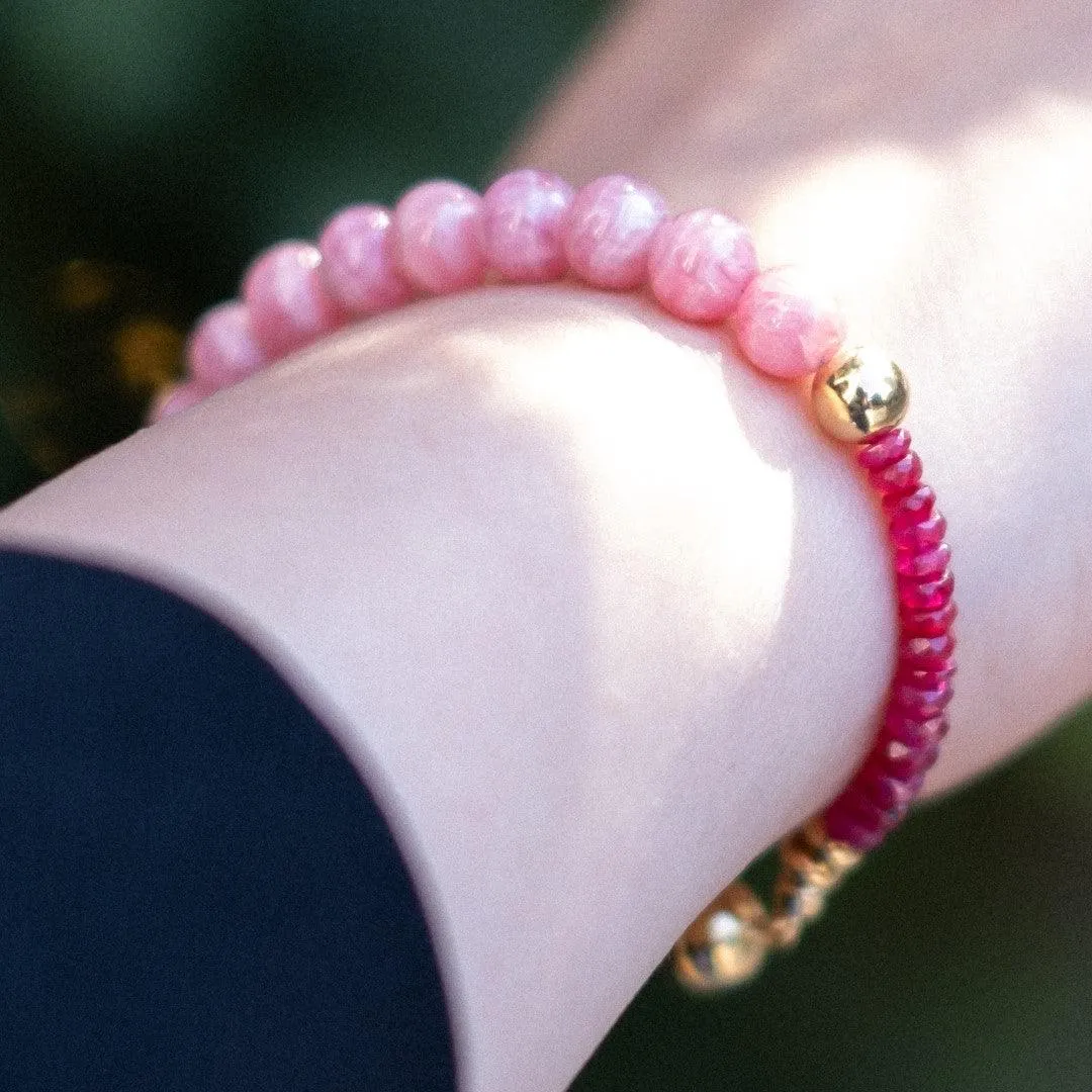 Passion for Love - Rhodochrosite Ruby Bracelet Signature Piece