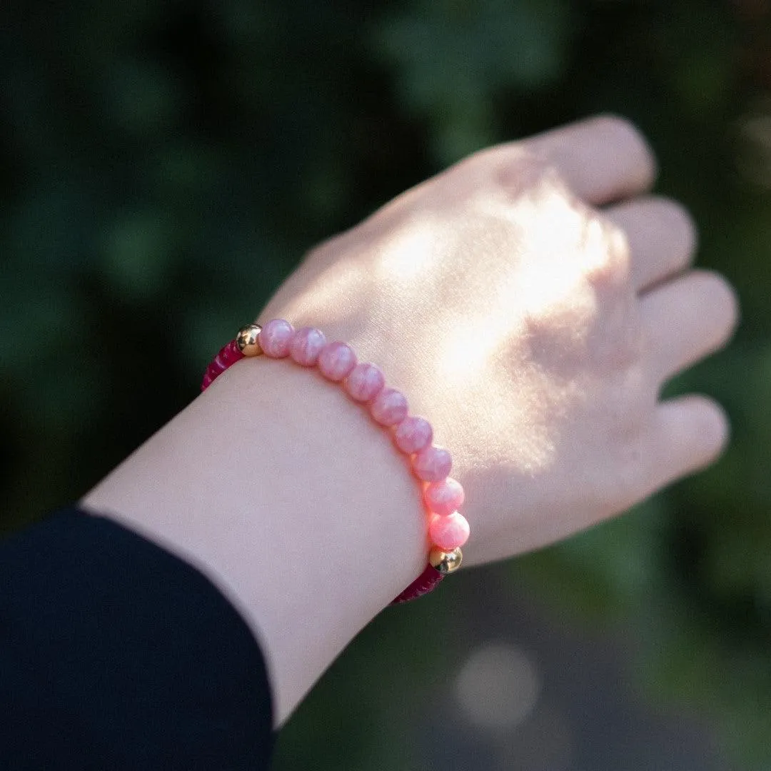 Passion for Love - Rhodochrosite Ruby Bracelet Signature Piece