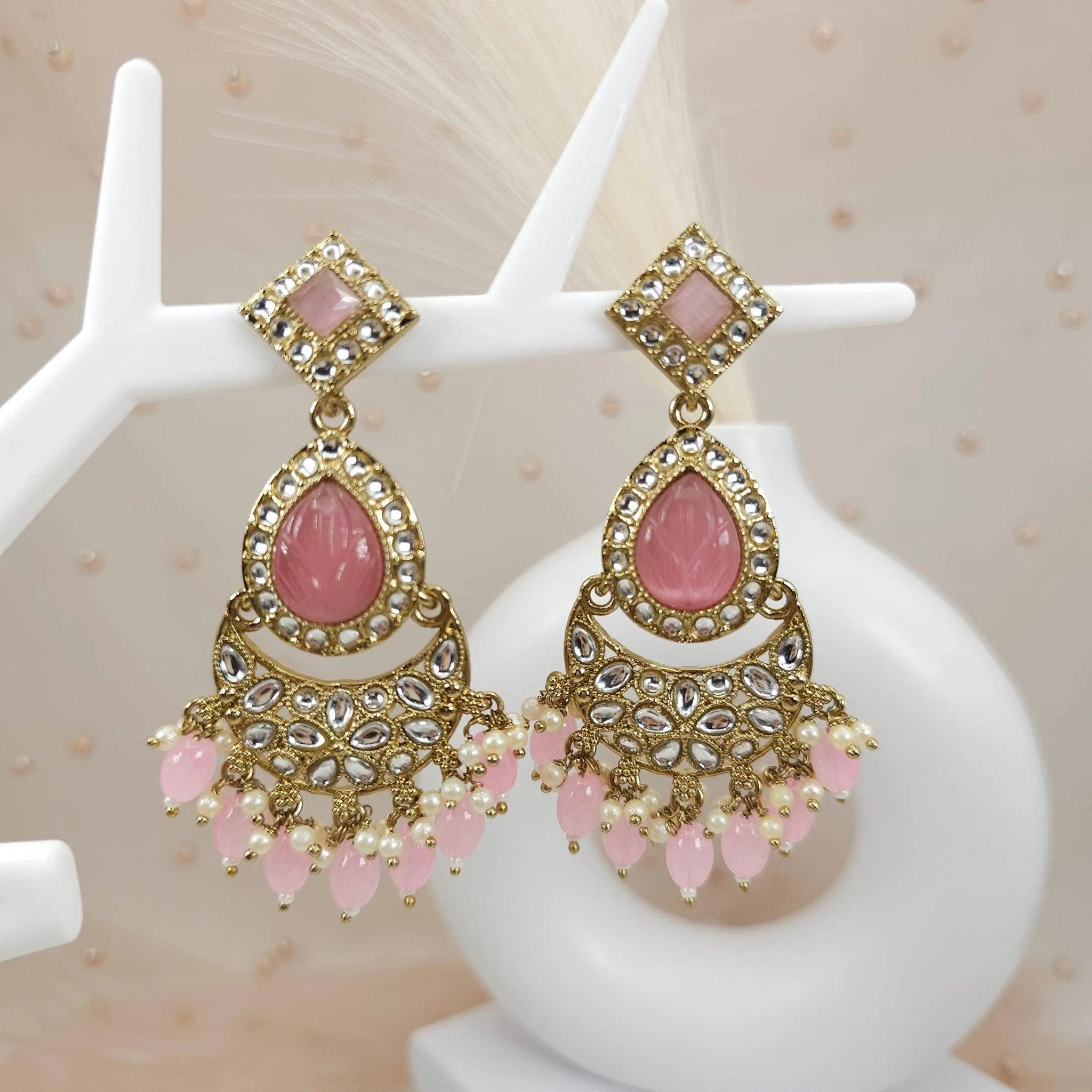 Pearl Drop Gold Earrings for Weddings