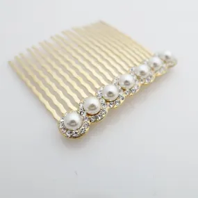 Pearl Rhinestone 18 teeth Decorative Hair Comb