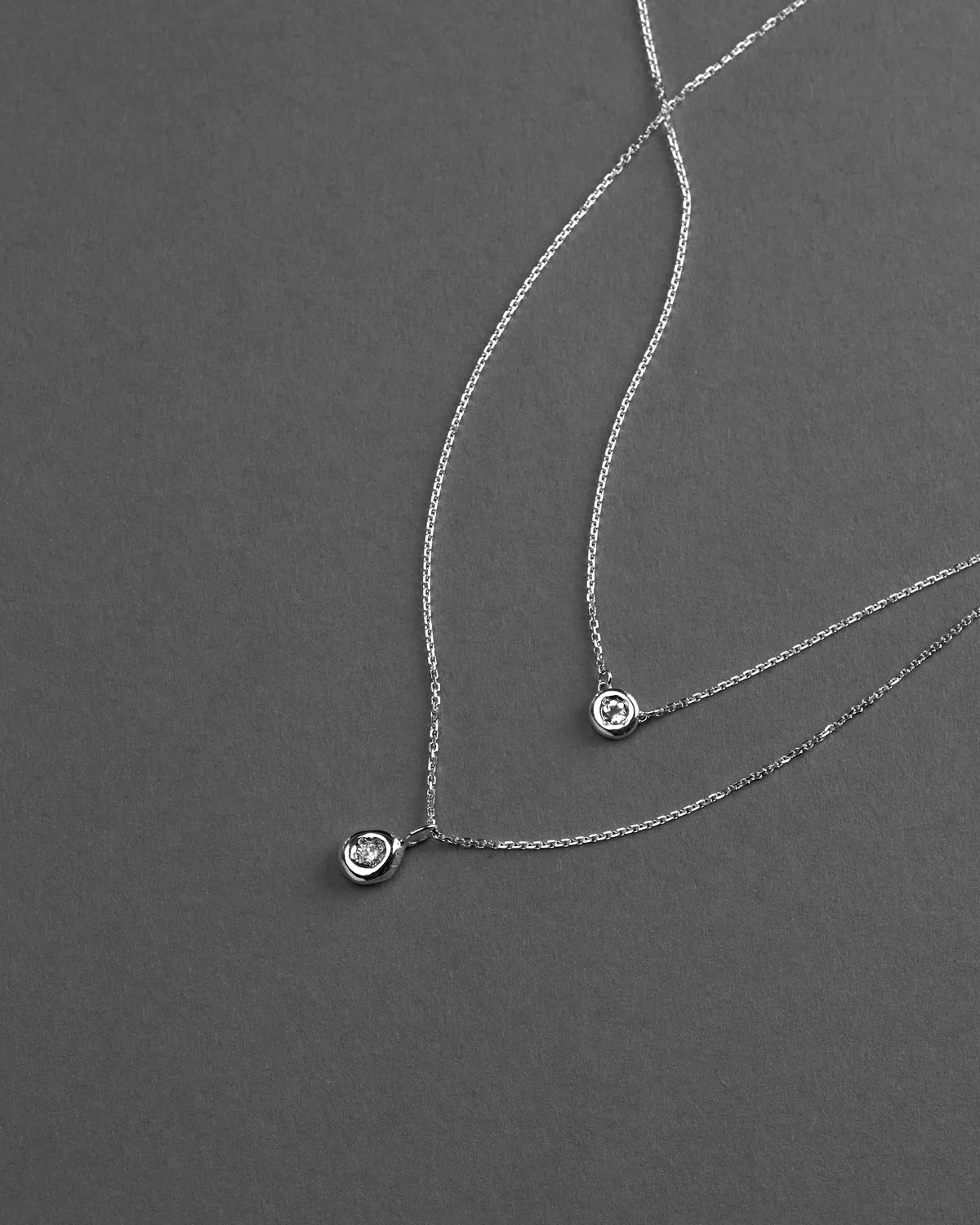 Pebble Stone Necklace | Silver