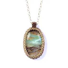 Peruvian Blue Opal Oval Pendant