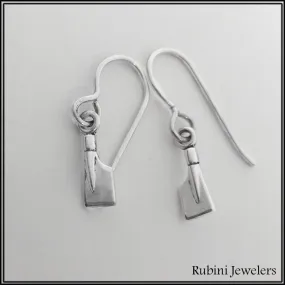 Petite Rowing Blade on French Wire Earrings Made by Rubini Jewelers.