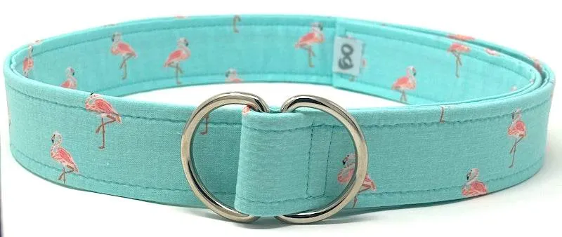 Pink Flamingo d-ring belt by Oliver Green