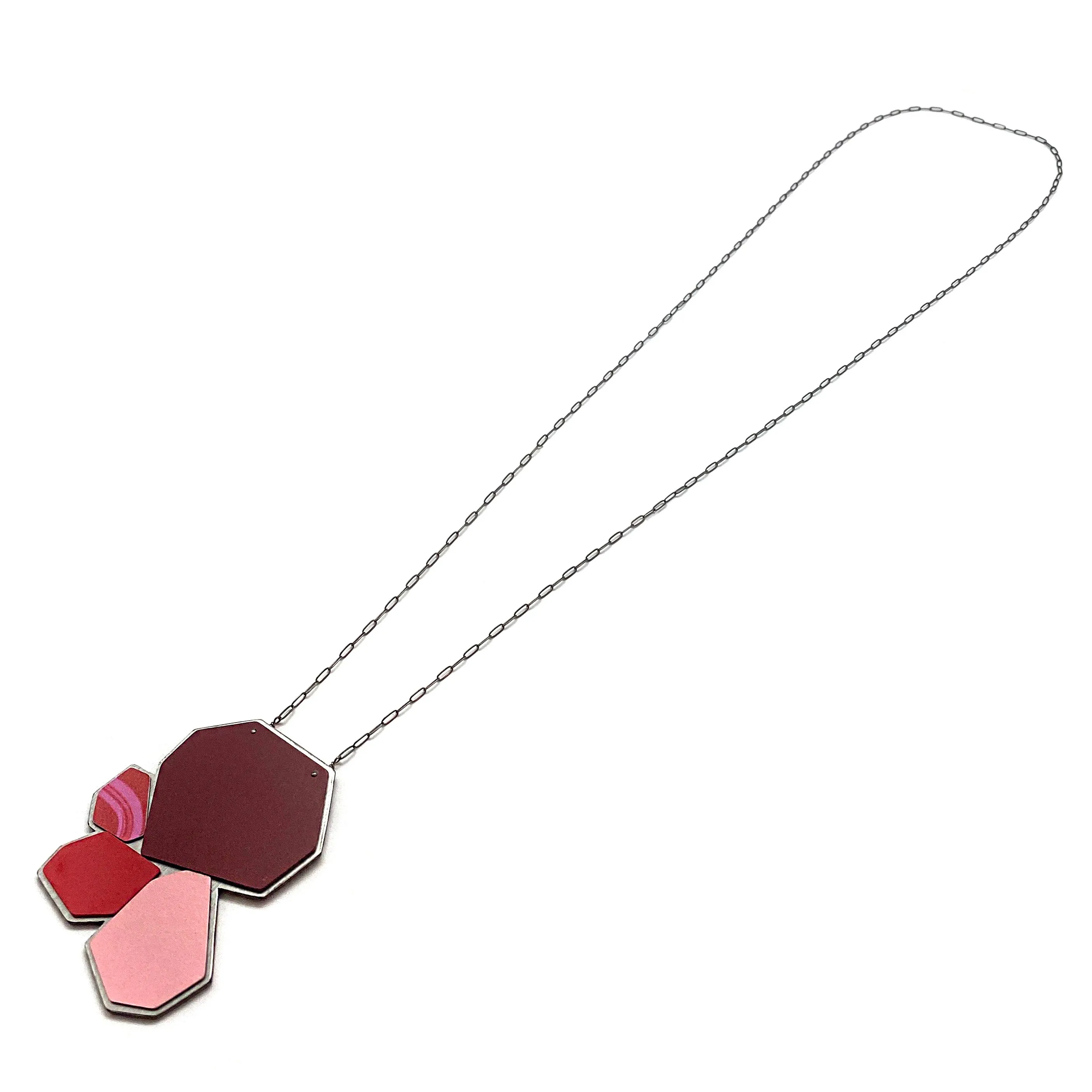 Pink Geometric Pendant Necklace