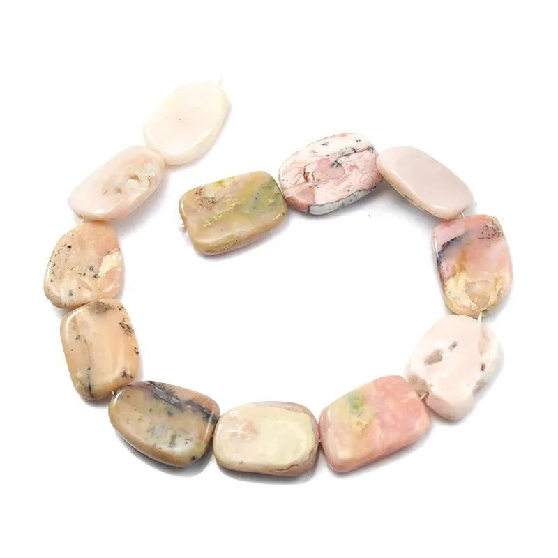 Pink Opal Raw Flat Slice Strand