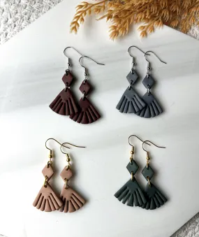 Polymer Clay Fan Design Earrings