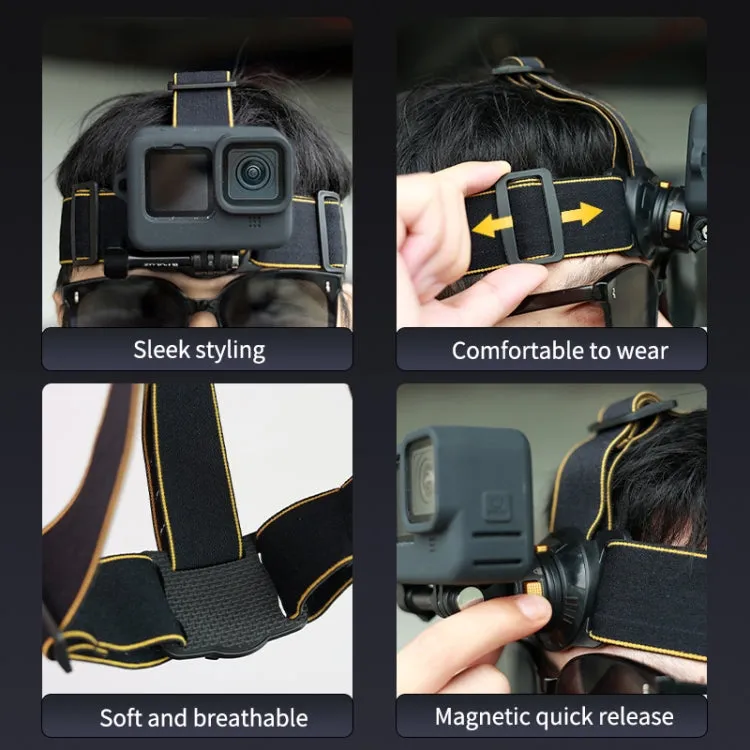 PULUZ Magnetic Quick-release Head Strap Harness Belt (Black)