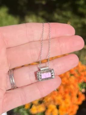 Purple Labradorite Bar Necklace