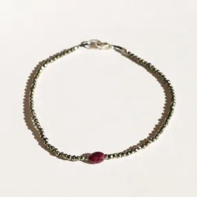 Pyrite   Ruby Bracelet