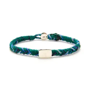 Quadrate Stud Fishtail Button Bracelet in Mallard Fleck