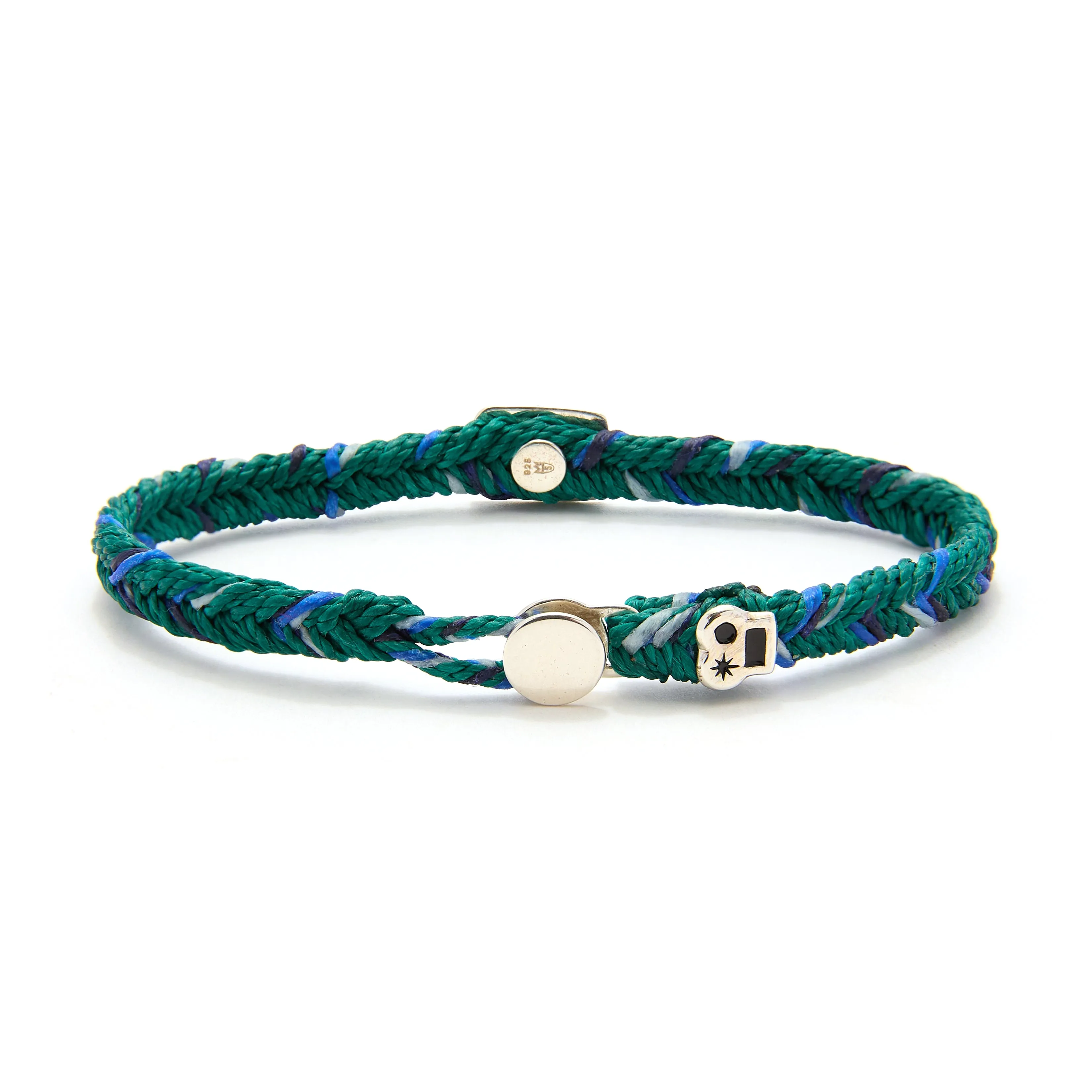 Quadrate Stud Fishtail Button Bracelet in Mallard Fleck