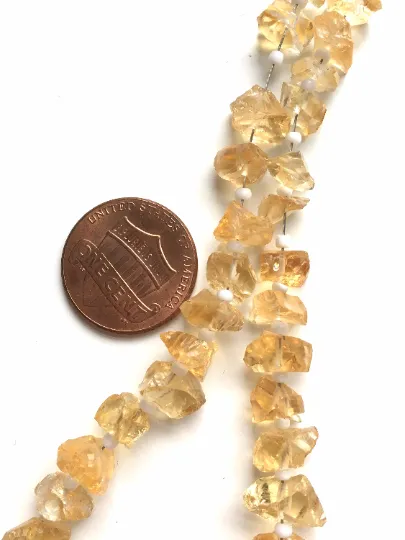 Raw Citrine Bar Necklace November Birthstone Jewelry