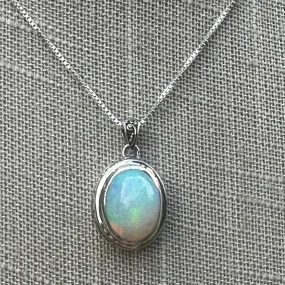 Real Opal Necklace Sterling Silver