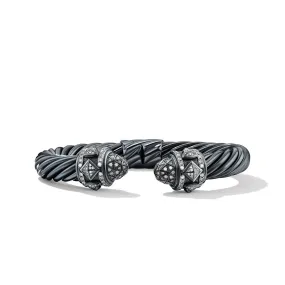 Renaissance Bracelet in Blackened Silver with Pave Diamonds