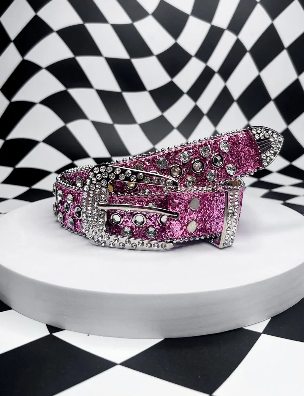 RHINESTONE COWGAL BELT - PINK