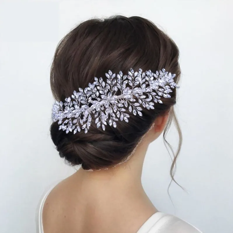 Rhinestone Crystal Hair Piece  Wedding Headpiece for Bride