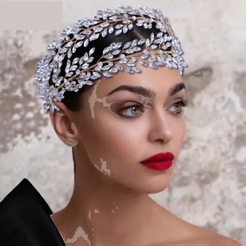 Rhinestone Crystal Hair Piece  Wedding Headpiece for Bride