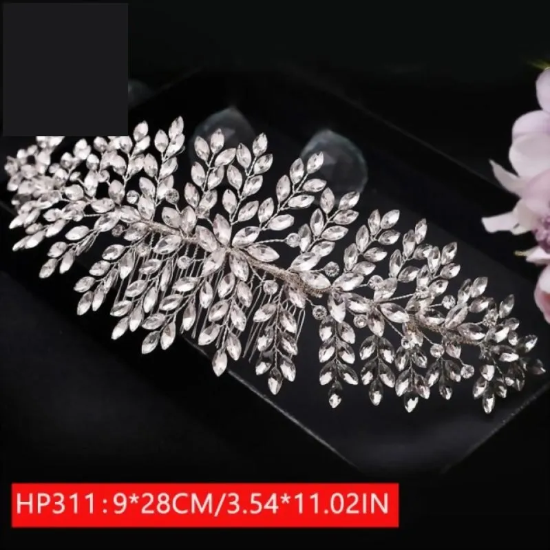 Rhinestone Crystal Hair Piece  Wedding Headpiece for Bride