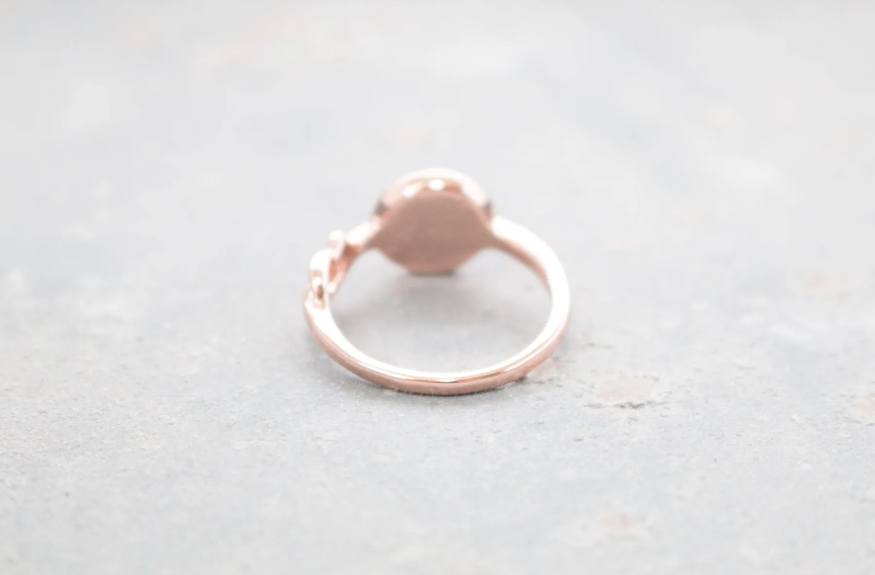 Rose Gold Pink Opal Ring