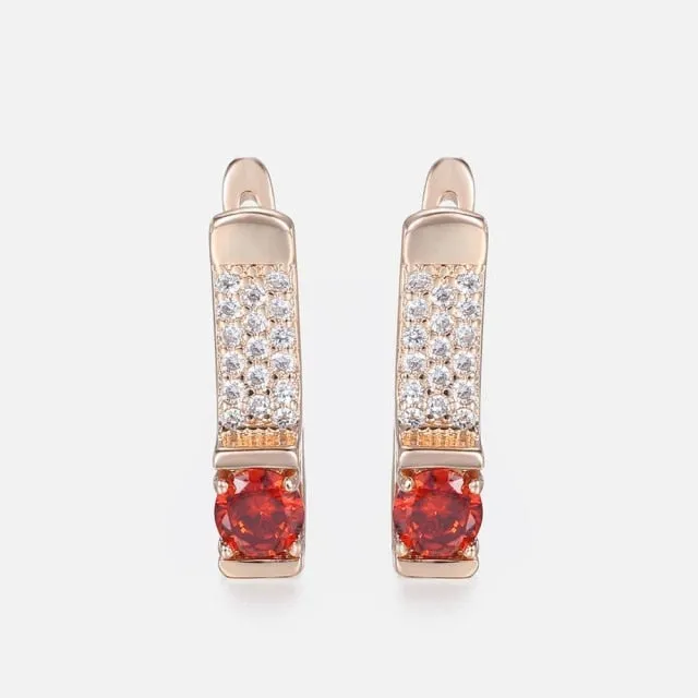 Royal Red CZ Earrings