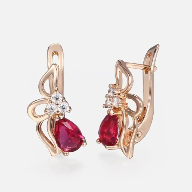 Royal Red CZ Earrings