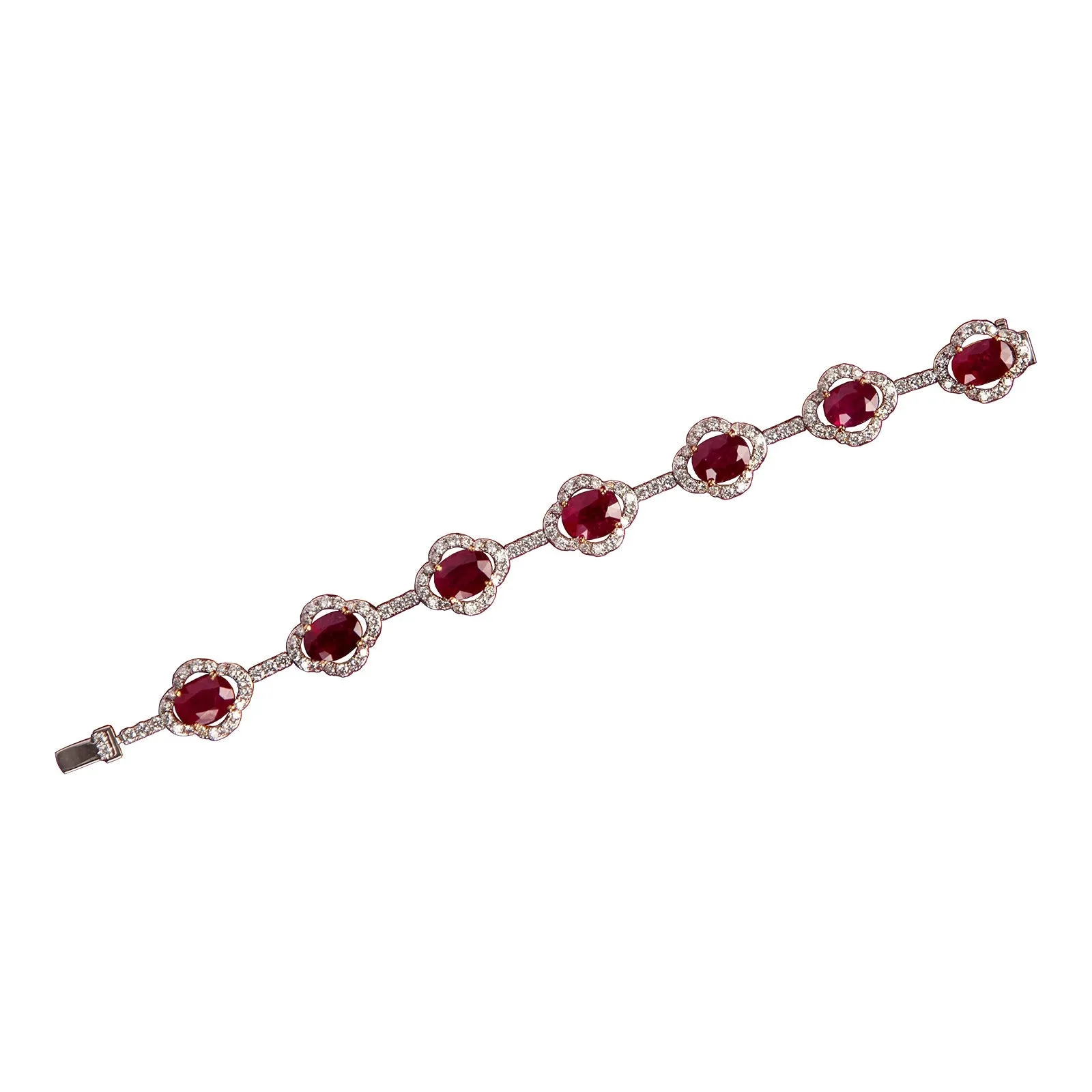 Ruby & Diamond Clover Bracelet