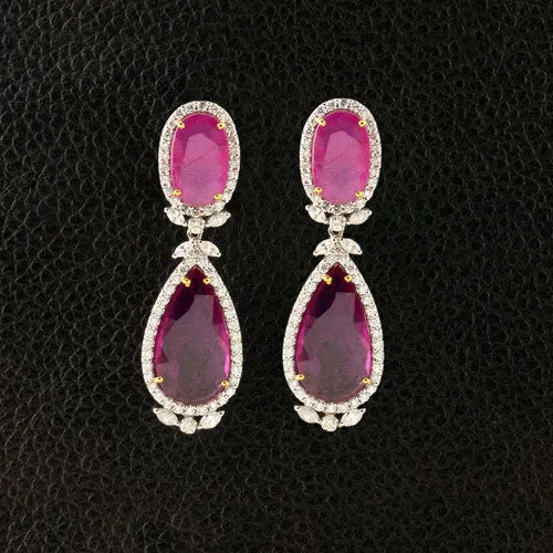 Ruby & Diamond Dangle Earrings