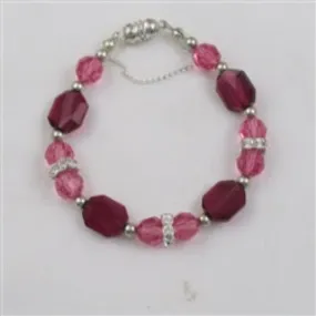 Ruby and Rose Crystal Beaded Bracelet Child's