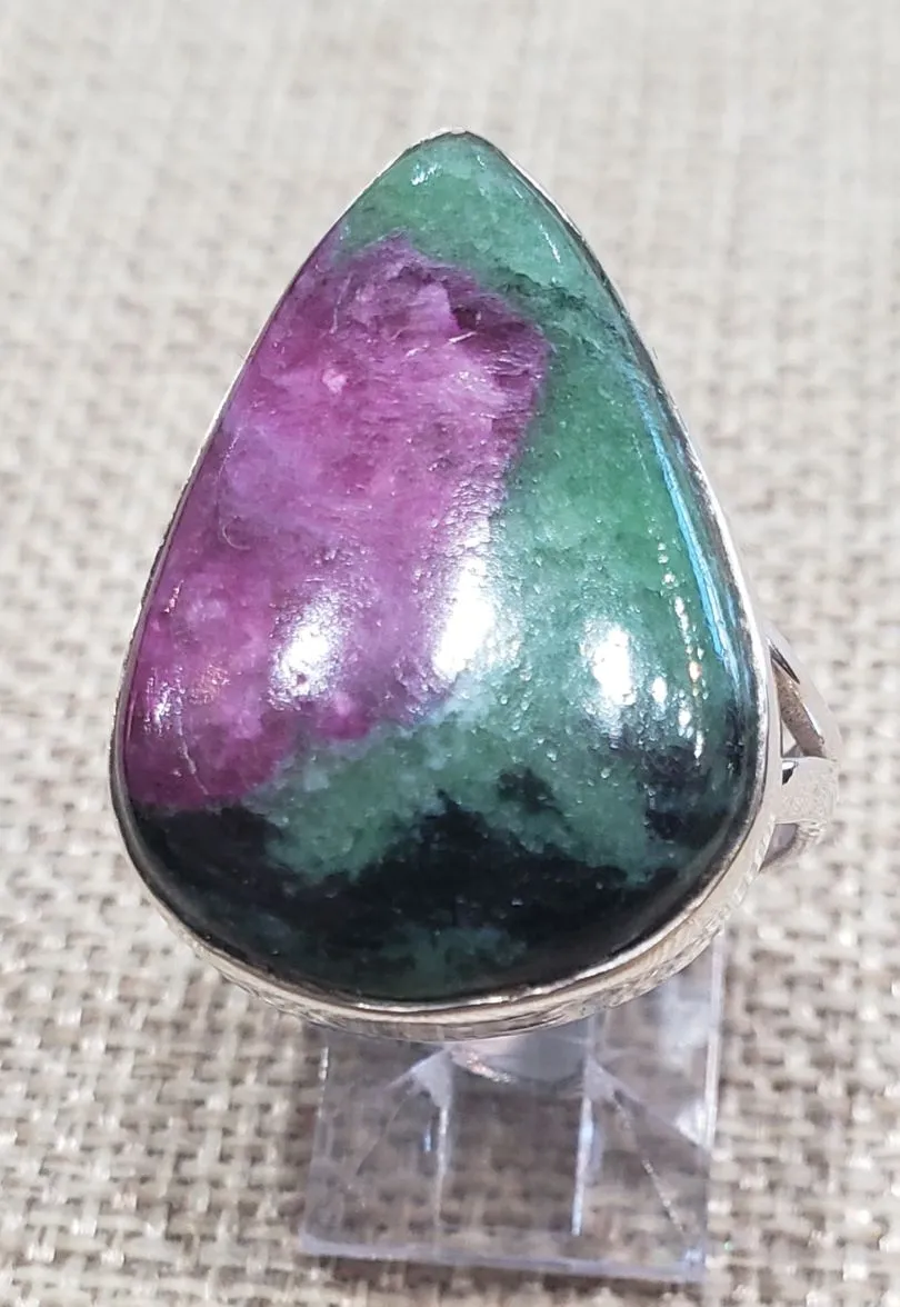 Ruby in Zoisite Ring